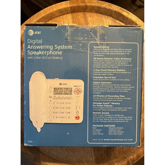 AT&T Digital Answering System 1856 Speakerphone and Caller ID - Lightly Used - Picture 2 of 3